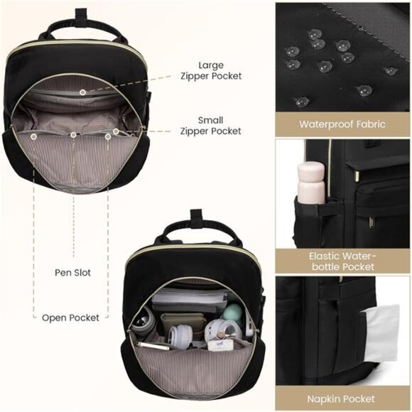 Laptop Backpack for Women 15.6 Inch, Black main image 7